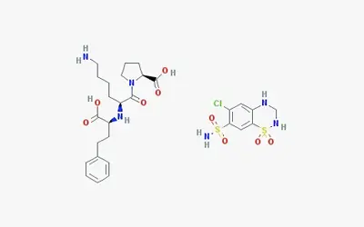 Fórmula Estrutural - Lisinopril + Hidroclorotiazida