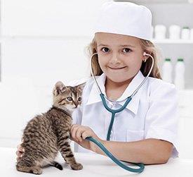 Criança veterinária