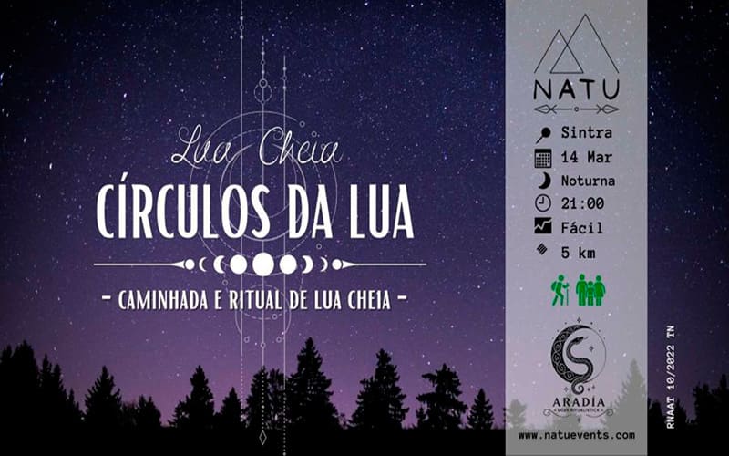 Círculos da Lua – Caminhada e Ritual Lua Cheia em Sintra Círculos da Lua – Caminhada e Ritual Lua Cheia em Sintra