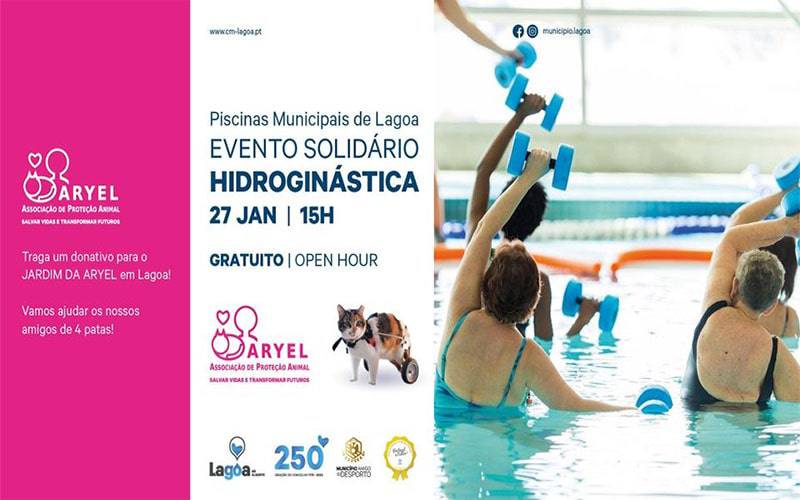 Evento solidário de hidroginástica