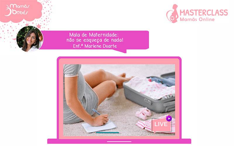 Masterclass Mamãs online: Mala da maternidade - não se esqueça de nada Masterclass Mamãs online: Mala da maternidade - não se esqueça de nada