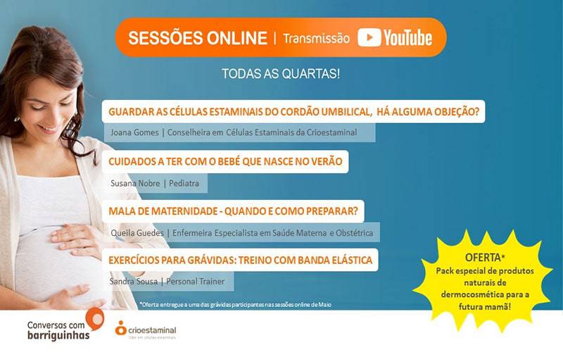 Sessão Online Cuidados a ter com o bebé que nasce no verão Sessão Online Cuidados a ter com o bebé que nasce no verão