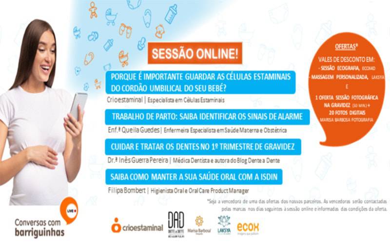 Sessão Online: Cuidar e Tratar os Dentes no 1º Trimestre de Gravidez Sessão Online: Cuidar e Tratar os Dentes no 1º Trimestre de Gravidez