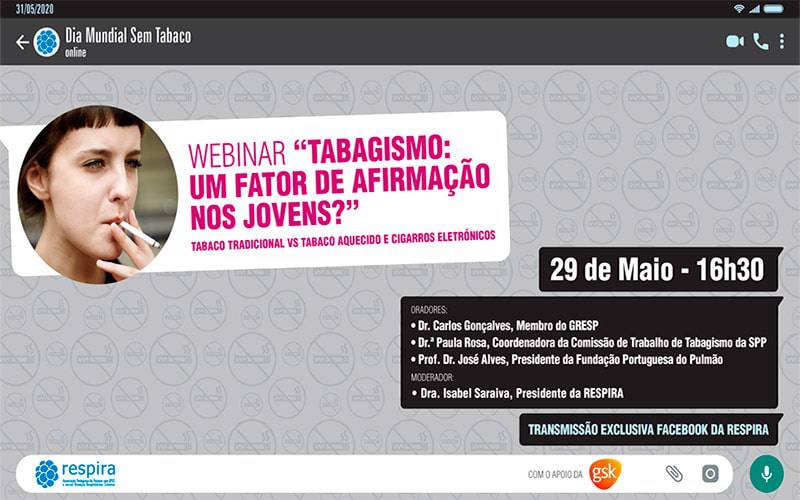 WEBINAR: TABAGISMO, UM FACTOR DE AFIRMAÇAO NOS JOVENS