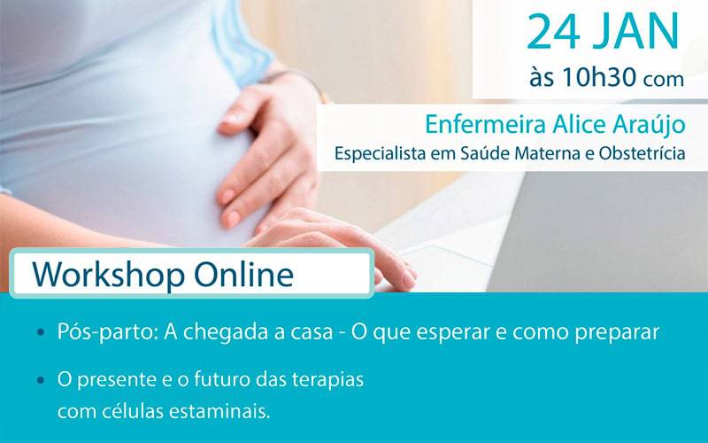 Workshop Online Pós-parto: A chegada a casa – O que esperar e como preparar Workshop Online Pós-parto: A chegada a casa – O que esperar e como preparar