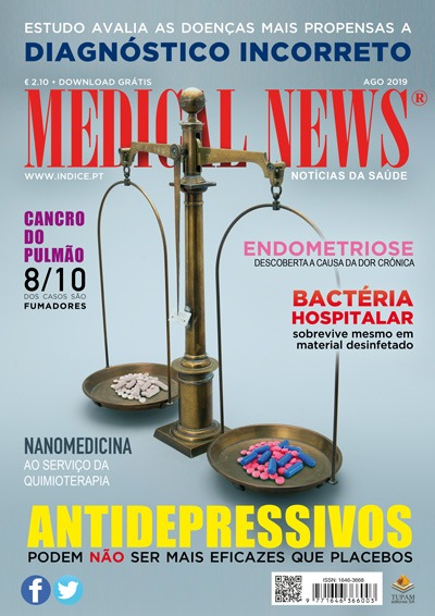 MN Ago 2019 ‐ Antidepressivos vs Placebos, Endometriose, Diagnóstico Incorreto, Cancro do Pulmão e Tabaco, Bactéria Hospitalar resistente