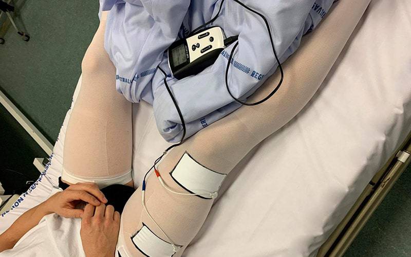 Meias elétricas impedem perda muscular de pacientes internados