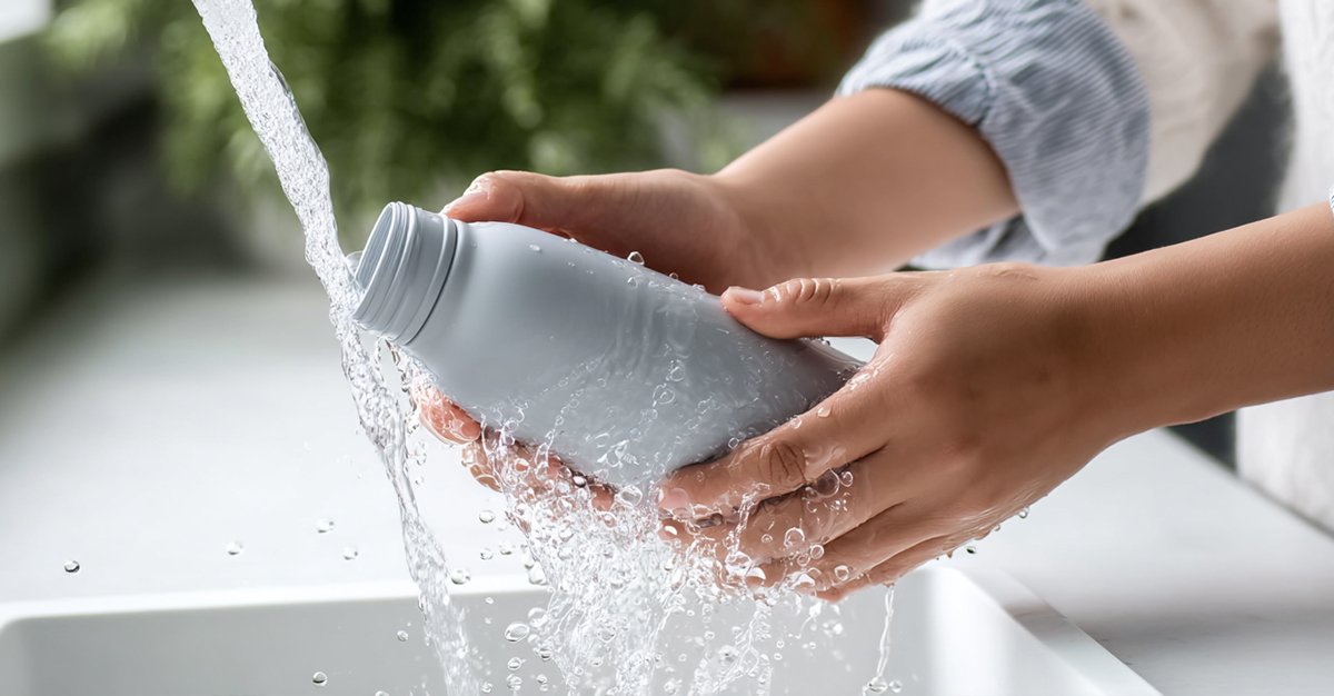 Notícias - Má higiene das garrafas reutilizáveis pode causar problemas